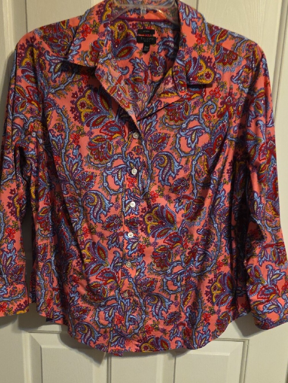 Talbots Paisley Button-Down Shirt - Picture 5 of 7